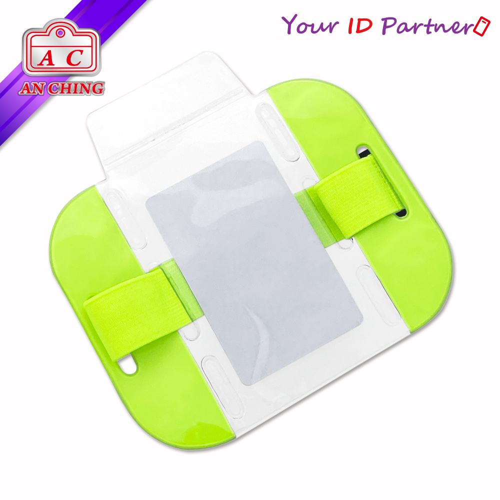 HI-Vis Neon Reflective Vertical Type Armband Badge Holder