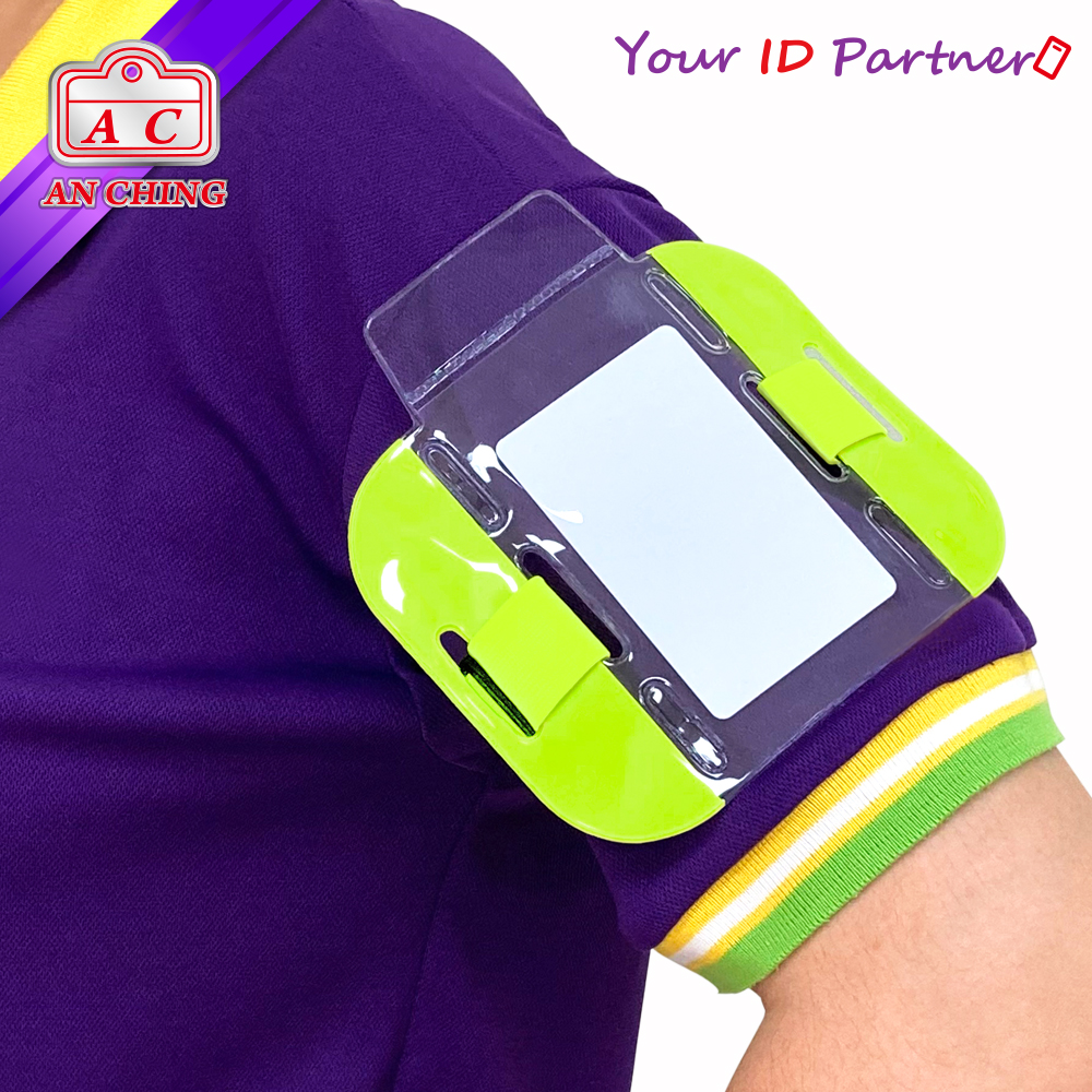 HI-Vis Neon Reflective Vertical Type Armband Badge Holder