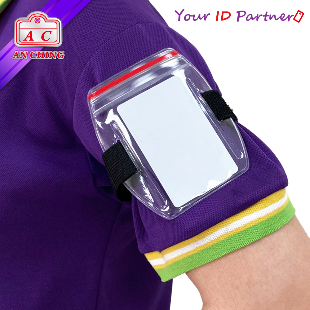 Zip Lock Horizontal Armband PVC Badge Holder