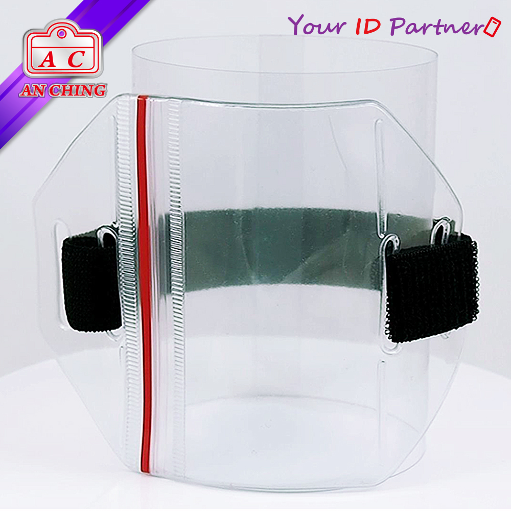 Zip Lock  Vertical Armband PVC Badge Holder