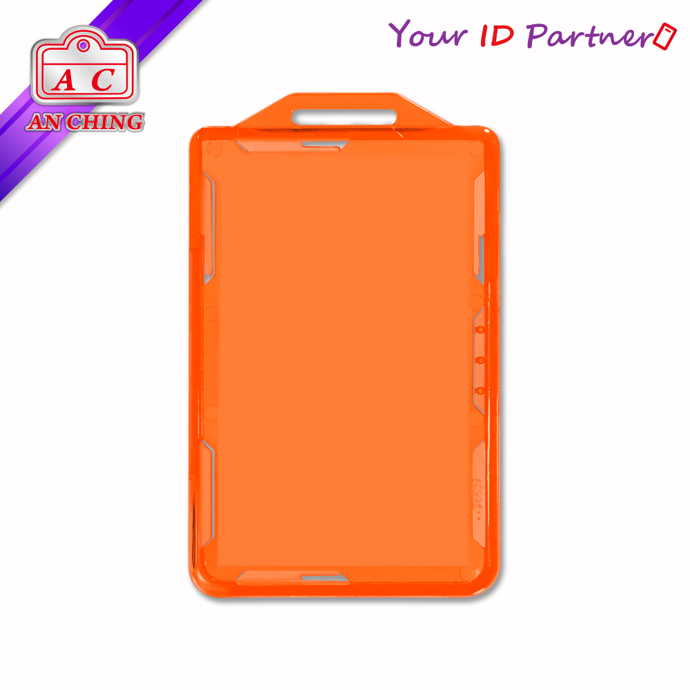 Two Card Colorful Vertical Rigid Badge Holder